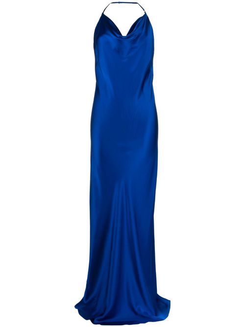 Bias-cut silk gown - Blue