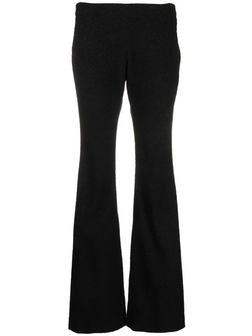 Knitted flared trousers - Black