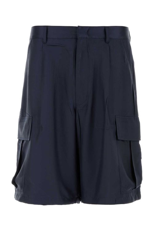 Silk Cargo Cargo Shorts — Navy