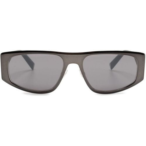 Cutout-logo rectangle-frame sunglasses