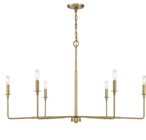 Savoy House Salerno 6-Light Chandelier in Warm Bras