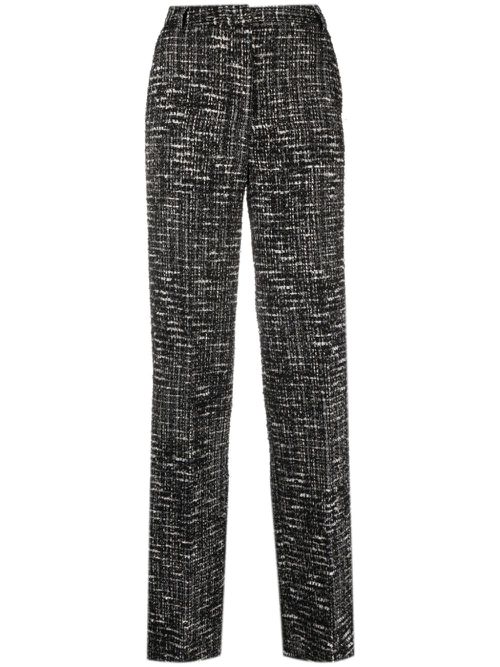 Straight-leg tweed trousers - Black