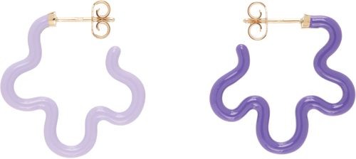 Bea Bongiasca Purple & Gold 2 Tone Flower Earrings