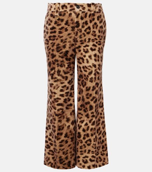 Chloé Leopard-print cotton velvet flared pants