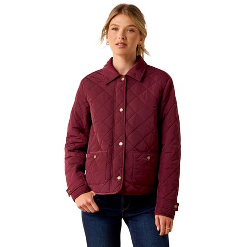 Women's Woodgate Quilted Jacket Long Sleeve in Windsor Wine, Size Large, by