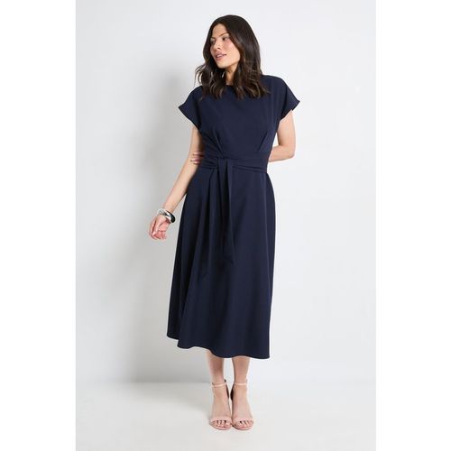 Principles Womens Formal Tie Waist Midi Dress - Navy
