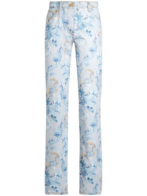Paisley-print jeans - Blue