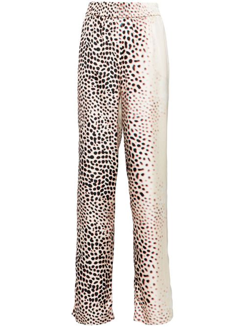 Graphic-print straight trousers - Neutrals