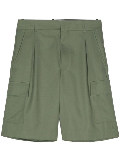 Pleat-detail cargo shorts - Green