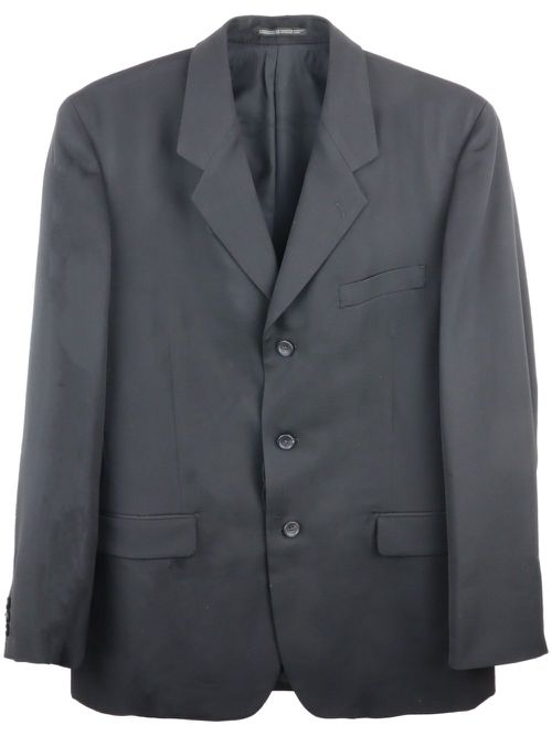 Single-breasted wool blazer - Black