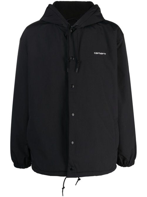 Coach logo-embroidered hooded jacket - Black