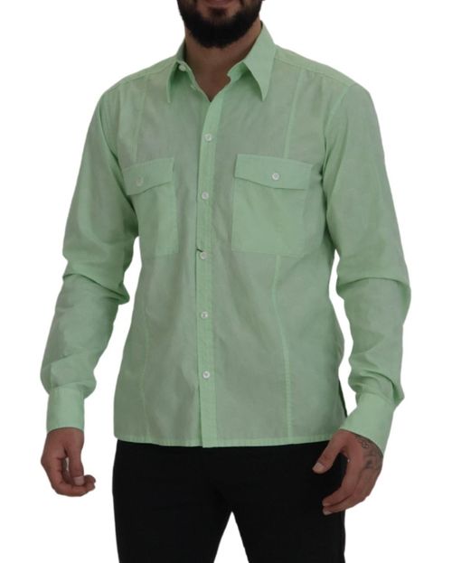 Cotton Button-Down Shirt — Green