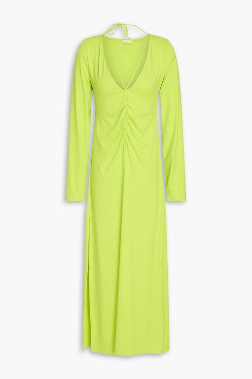Nicola ruched stretch-jersey midi dress - Green - S