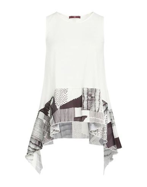 Woman Top White Size M Cotton, Polyester