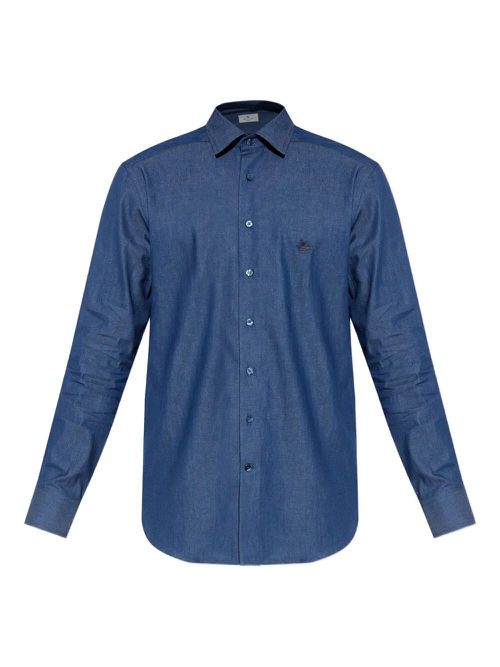 Embroidered Logo Cotton Shirt