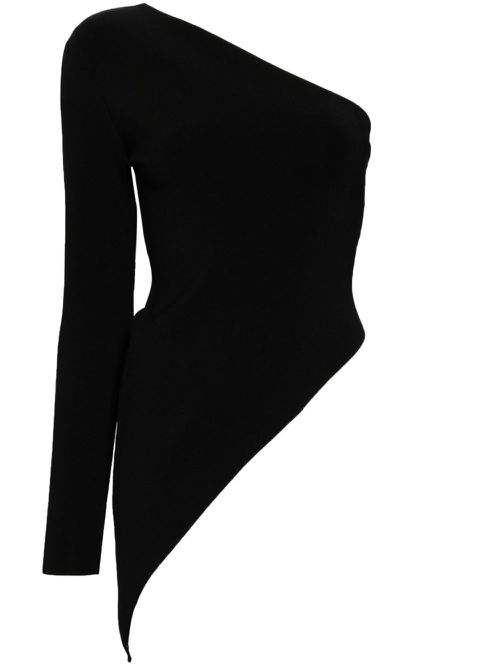 Asymmetric one-shoulder top - Black