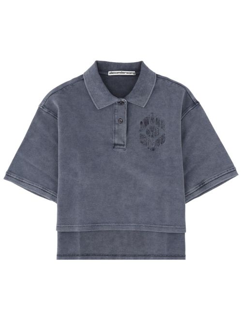 Blue Logo Shirt Collar Polo