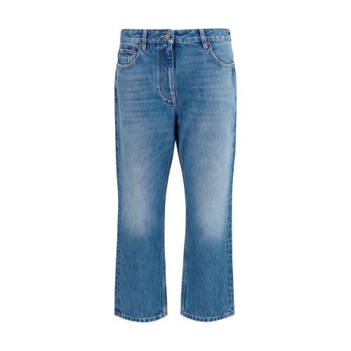 Straight-Leg Cotton Jeans — Blue