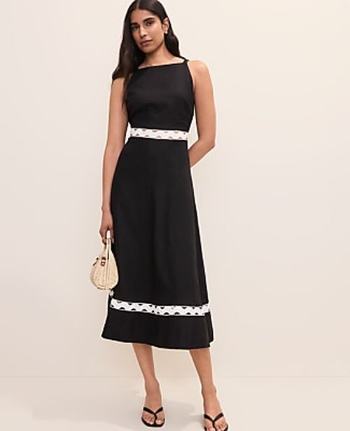 Ann Taylor Halter Midi Dress in Linen Blend