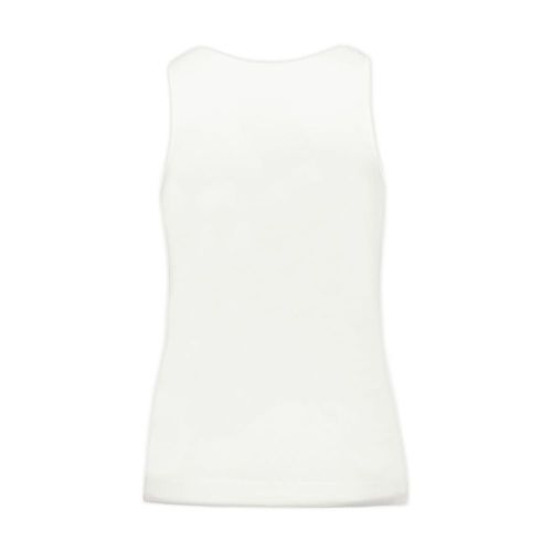 Ruffle-Trim Cotton Tank Top — White