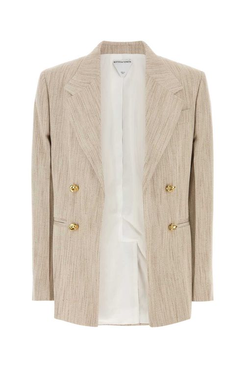 Melange Sand Viscose Blend Blazer