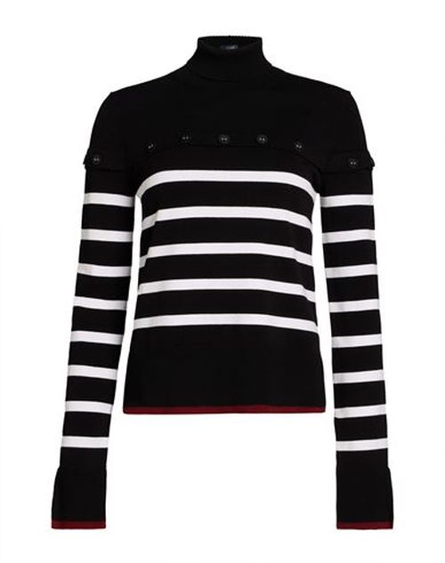Woman Turtleneck Black Size L Viscose, Polyester