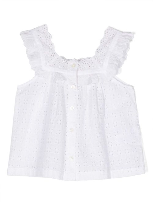 Hoppers sleeveless broderie-anglaise blouse - White