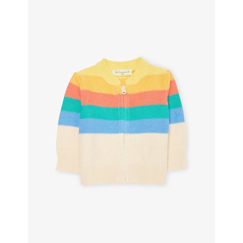 Kids' Barnacle Rainbow-Stripe Knitted Cotton Cardigan