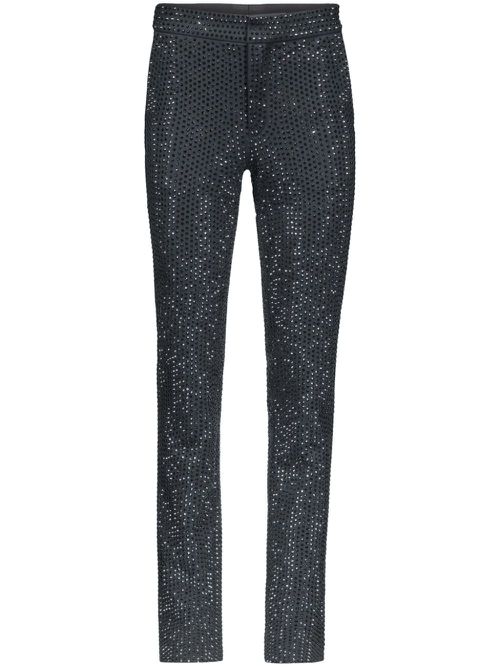 Crystal-embellished tuxedo trousers - Grey