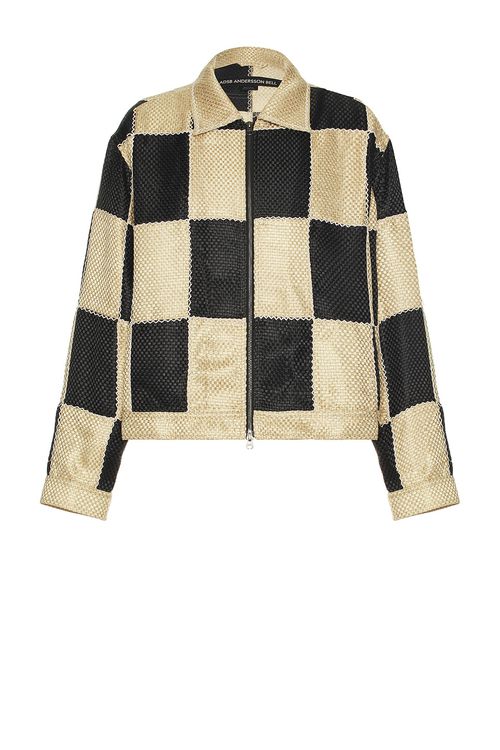 Andersson Bell Patchwork Zip-Up Jacket in Multicolor - Black,Beige.  L also in