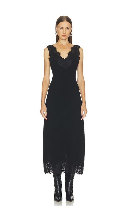 SIMKHAI Zinnia Sleeveless Midi Dress in Black. XS. Also in