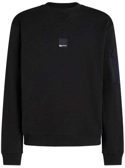 Panelled cotton sweatshirt - Black