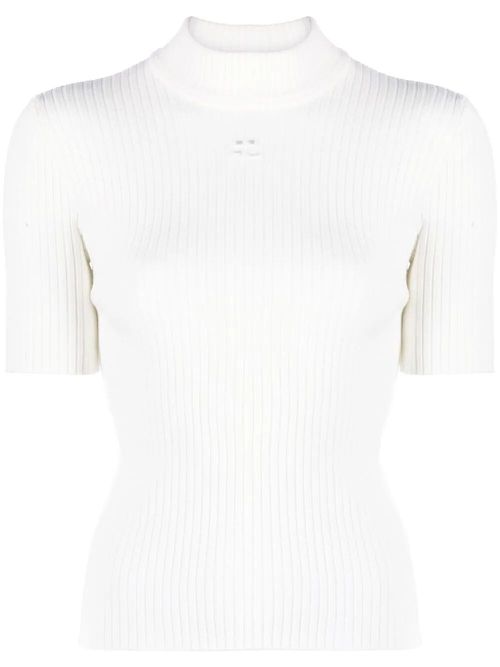 Reedition Short Sleeves Ribbed Knitted Sweater