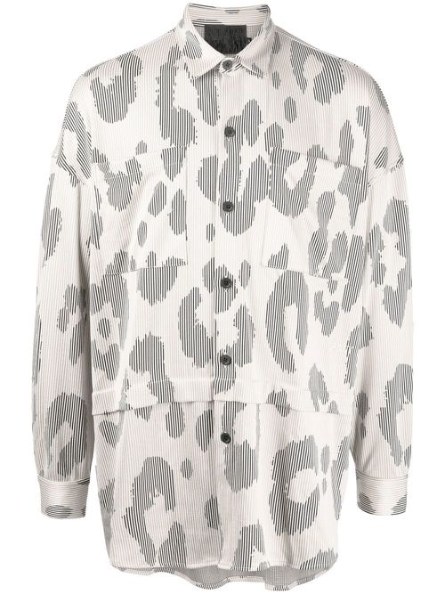 Leopard-print button-up shirt - Neutrals