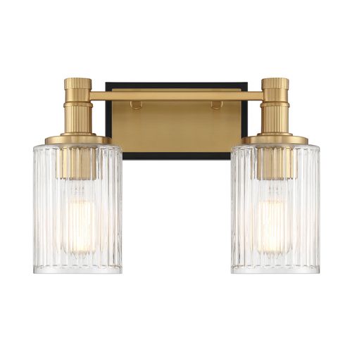 Concord 2-Light Bathroom Vanity Light in Matte Black with Warm Bra