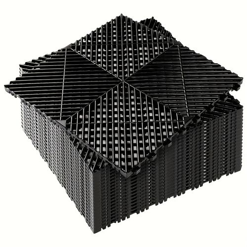 TEMU 10 Edges And 2 Corners Only Optional 20 Pack 16"x 16"x 0.75"thickness Interlocking Garage Floor Tiles, Modular Drainage Floor Mat, Non-slip