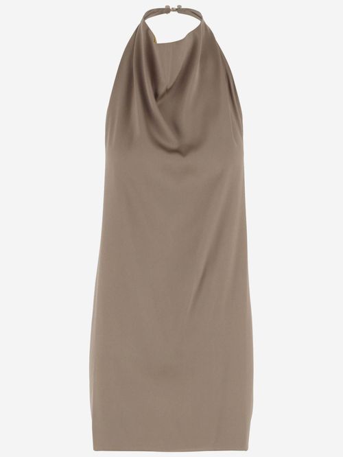 Olive Draped Neckline Dress