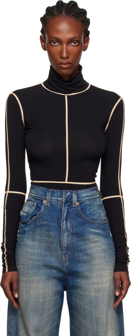 Black Long-Sleeve Bodysuit