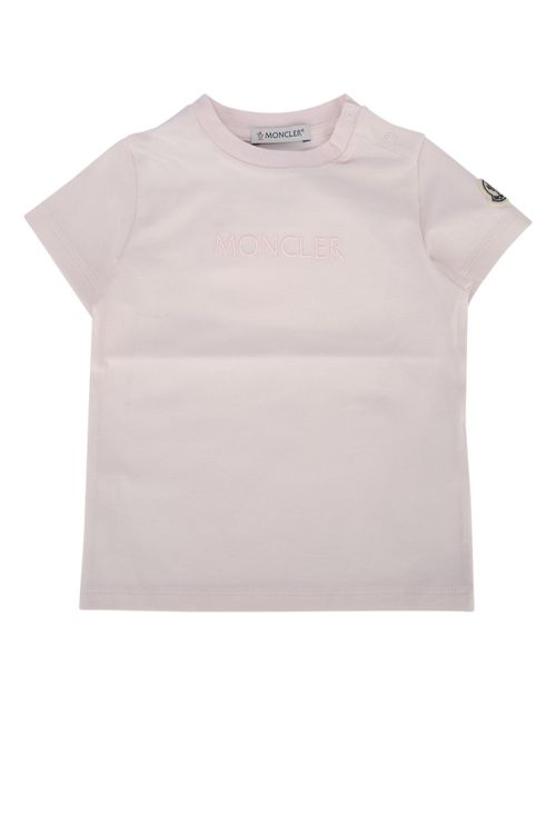 Logo-Embroidered Cotton T-shirt — Pink