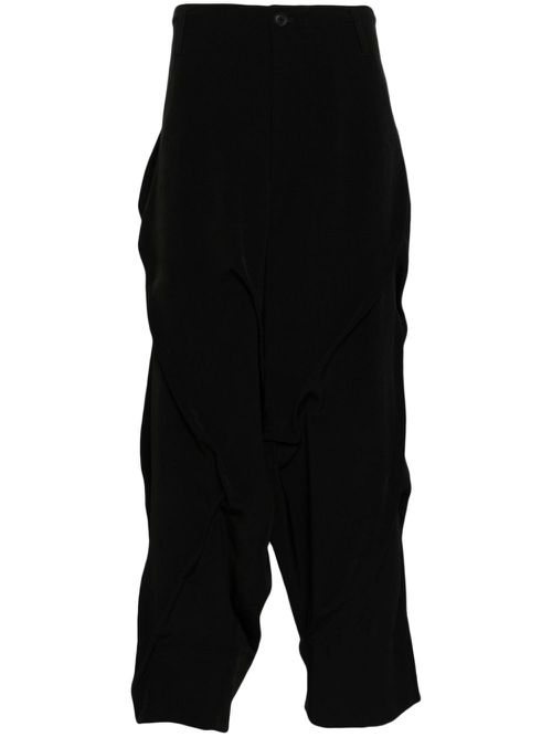 Pleated drop-crotch trousers - Black