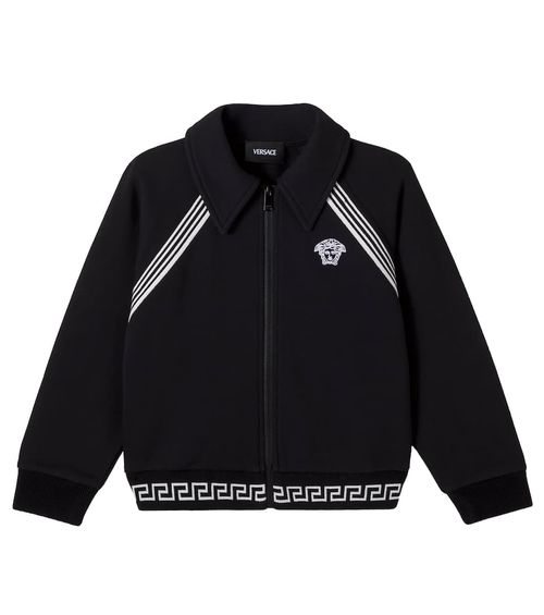 Cotton jersey zip-up sweatshirt