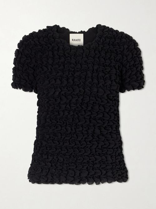 Polly Ruched Silk-chiffon Top