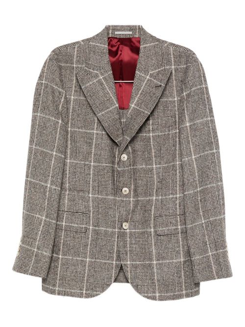 Checked blazer - Brown