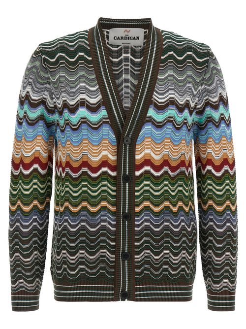 Greek Pattern Cardigan Sweaters And Cardigans Multicolor