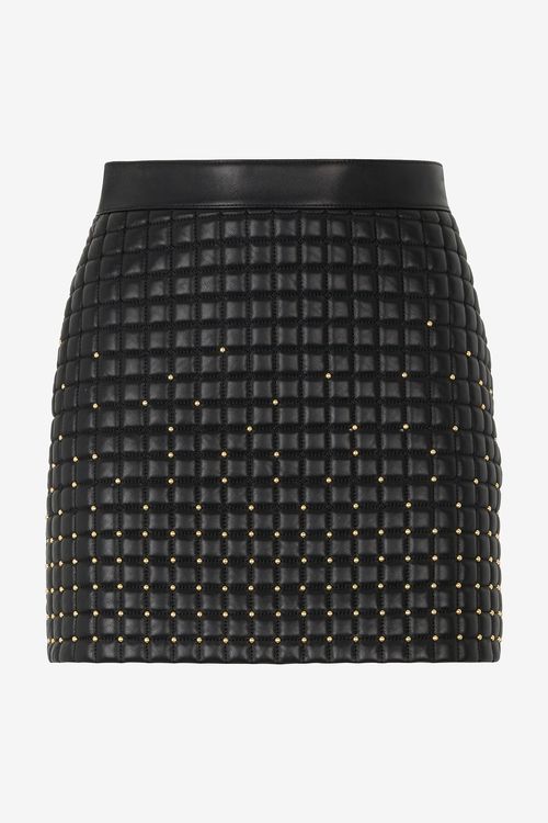 Quilted Leather Miniskirt