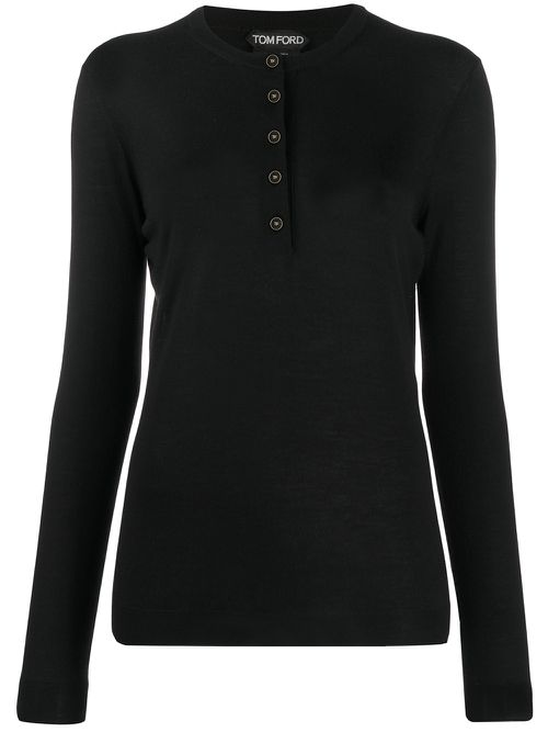 Long sleeve polo shirt - Black