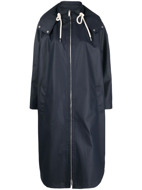 Coordinates logo-print hooded rain coat