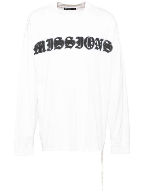 Logo print long-sleeves T-shirt - White