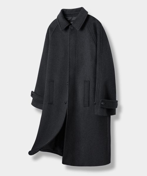 Essential Cashmere Balmacaan Coat_Black