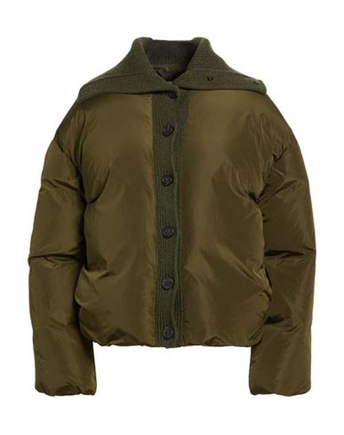 Woman Puffer Military green Size M Polyamide, Virgin Wool, Silk